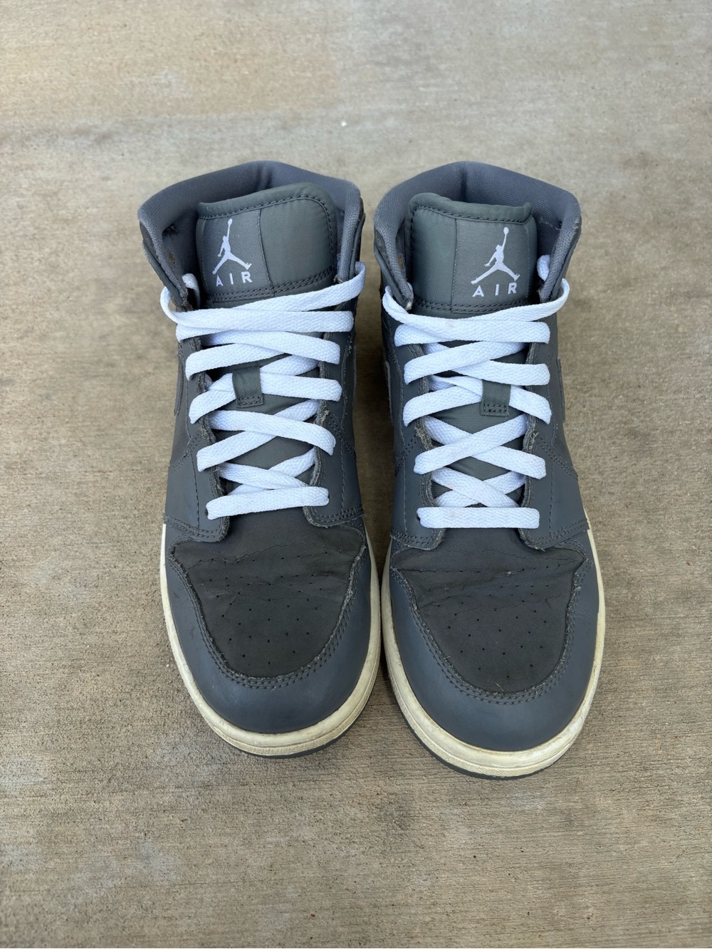 Nike Air Jordan One Mid-Top Men's Sneakers in Cool Gray 7Y